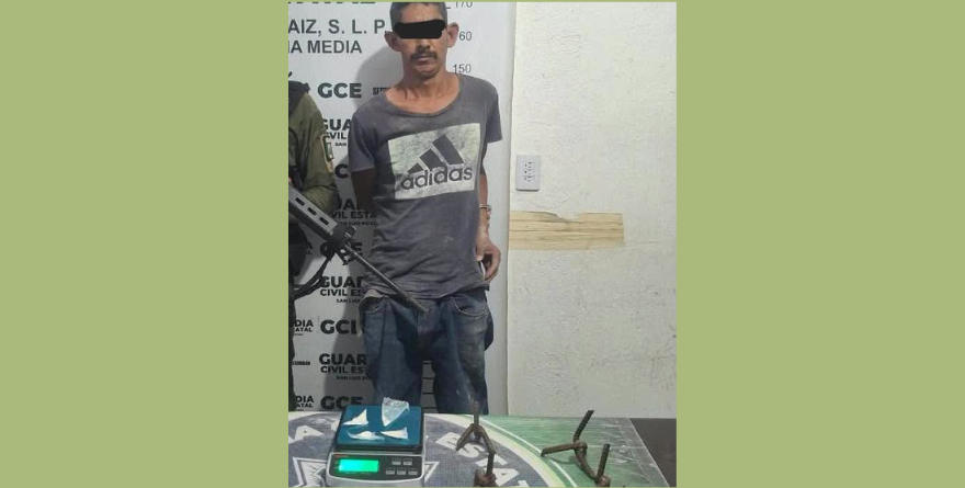 Cae sujeto con droga y “ponchallantas” en Ciudad del Maíz