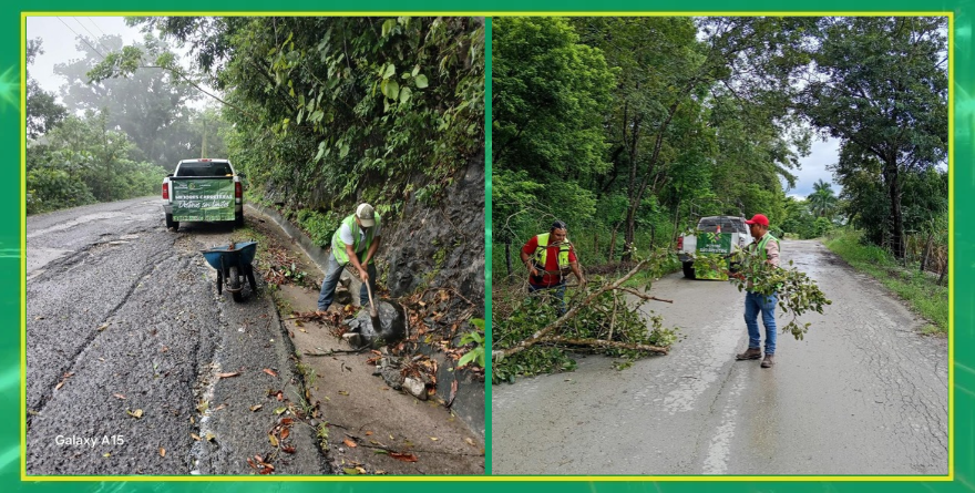 Intensifican labores de limpieza en caminos de la Huasteca 