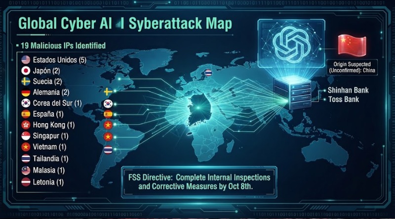 DETECTA COREA DEL SUR 19 IP DE PAÍSES EN UN CIBERATAQUE