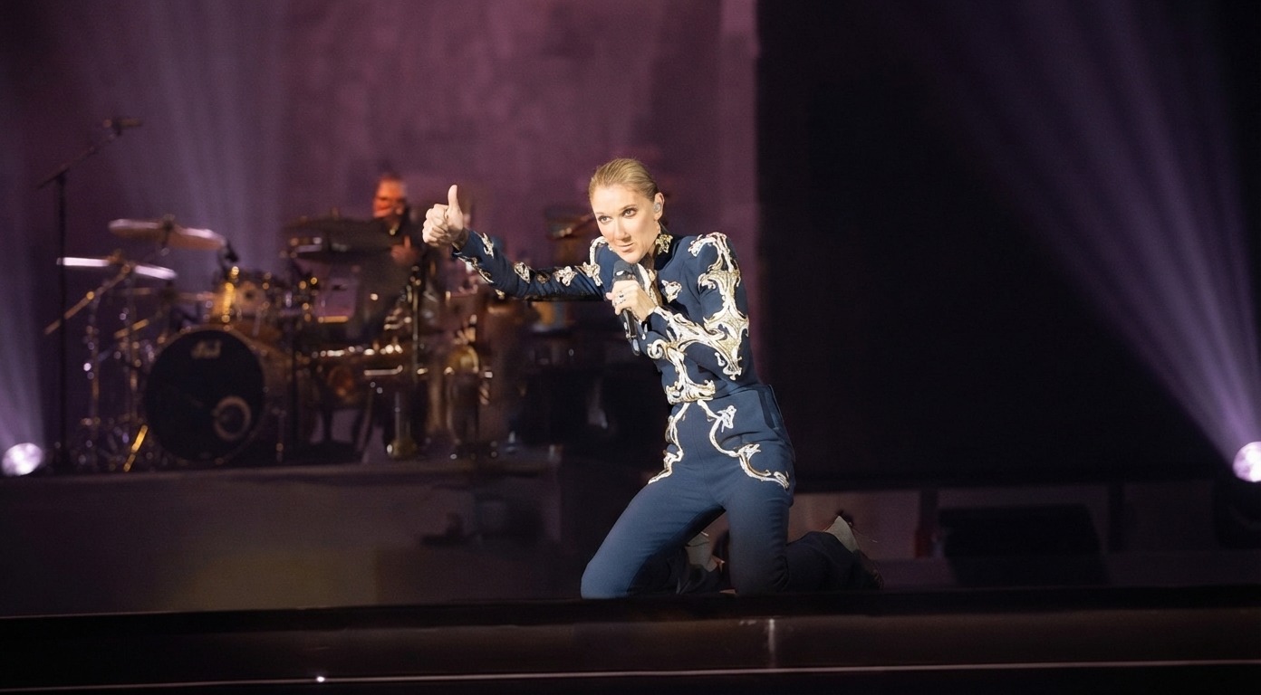 SUFRE CÉLINE DION APARATOSA CAÍDA DURANTE CONCIERTO EN PARÍS