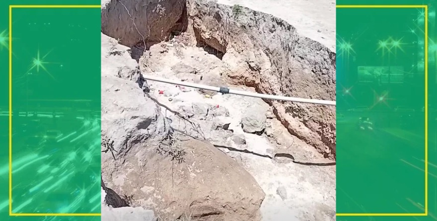 Socavón crece tras las fuertes lluvias