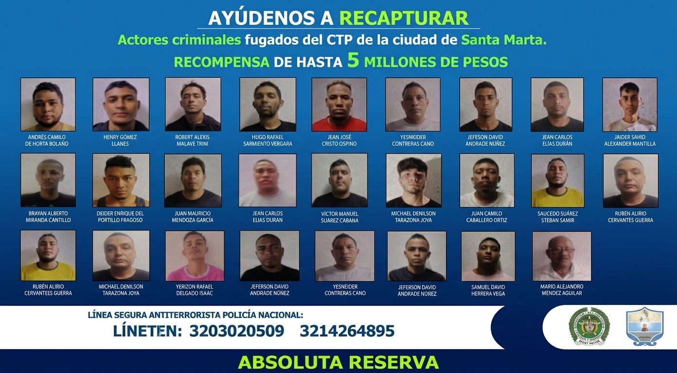 SE FUGAN 40 PERSONAS DE UN CENTRO DE DETENCIÓN EN COLOMBIA