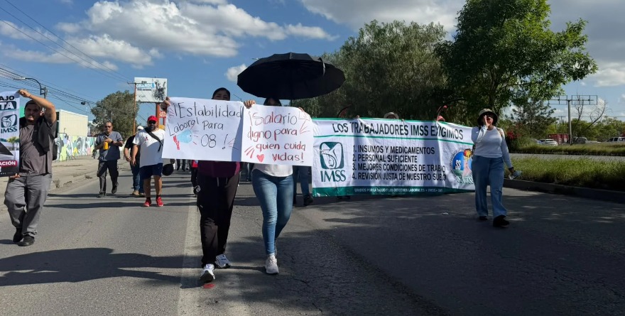 Se suman miles a marchas del IMSS