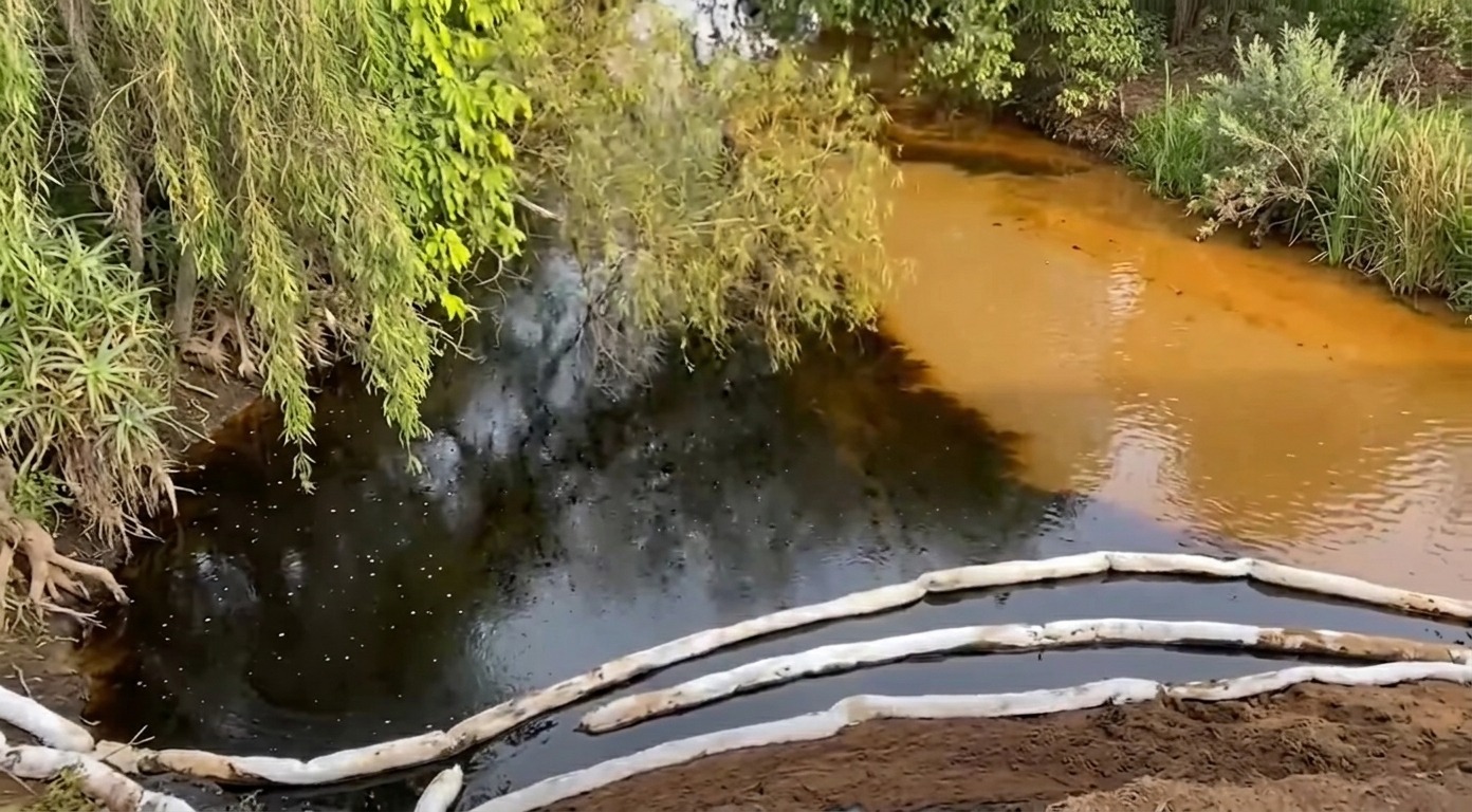 CONTAMINA HIDROCARBURO ARROYO EN VERACRUZ; SE DESLINDA PEMEX
