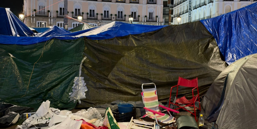COMIENZA EL DESMONTAJE DE LA ACAMPADA DE SOL EN MADRID