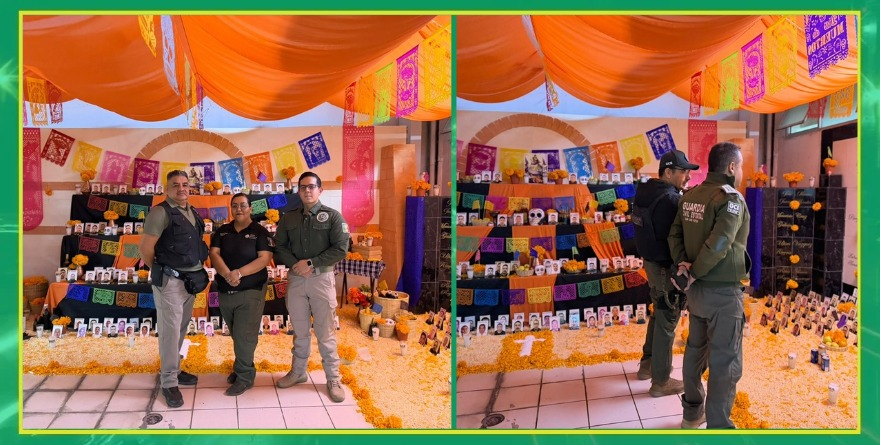 Altar de muertos de la Guardia Civil Estatal en San Luis Potosí 