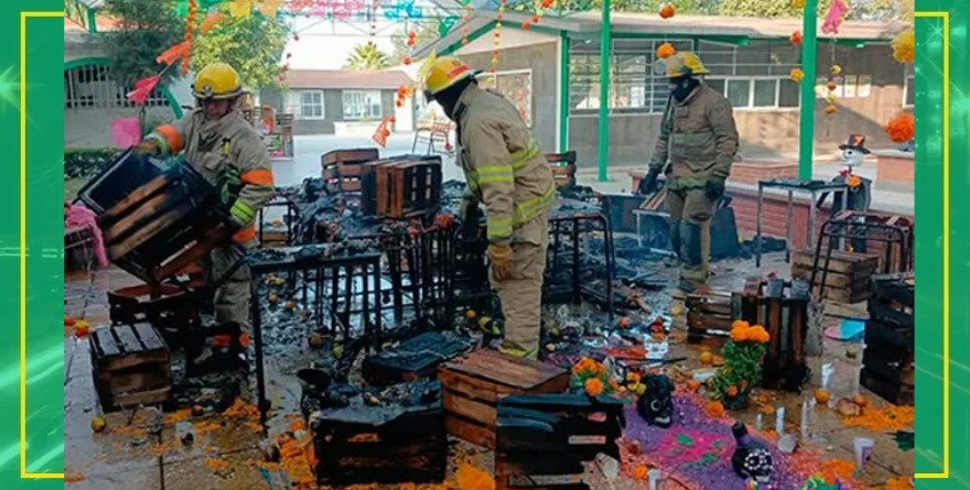Incendio destruye altar escolar